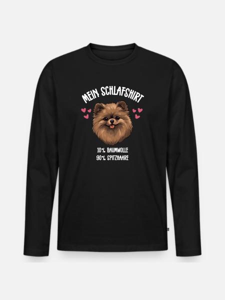 Schlafshirt Spitz Haare - Männer Premium Bio Langarmshirt - Schwarz