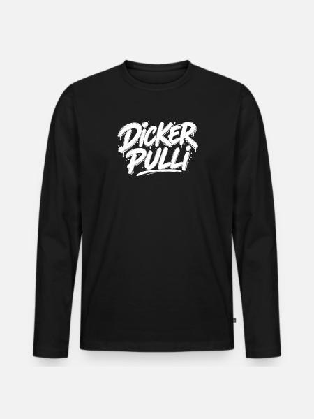 Dicker Pulli Graffiti Brush Script Hoody - Männer Premium Bio Langarmshirt - Schwarz