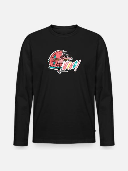 Wingfoil - Männer Premium Bio Langarmshirt - Schwarz