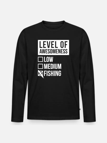 Angeln Angeln Angeln Angeln - Männer Premium Bio Langarmshirt - Schwarz