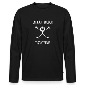 Endlich wieder Tischtennis Tischtennisspieler - Männer Premium Bio Langarmshirt - Schwarz - Vorne - Nico (187cm)