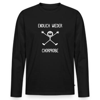 Endlich wieder Chorprobe Dirigent Chorleiter - Männer Premium Bio Langarmshirt - Schwarz - Vorne - Nico (187cm)