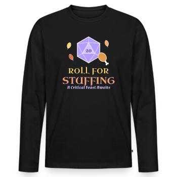 Roll-for-Stuffing-lustiges Thanksgiving-Tabletop - Männer Premium Bio Langarmshirt - Schwarz - Vorne - Nico (187cm)