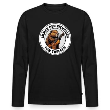 Biber Bratsche T-Shirt Motiv Musiker Geschenk - Männer Premium Bio Langarmshirt - Schwarz - Vorne - Nico (187cm)
