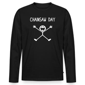 Chainsaw day Holz machen Holzfäller Waldarbeiter - Männer Premium Bio Langarmshirt - Schwarz - Vorne - Nico (187cm)