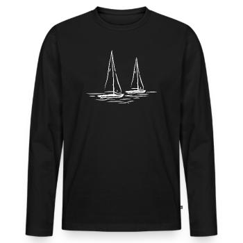 Segelboote Segelboot Segler - Männer Premium Bio Langarmshirt - Schwarz - Vorne - Nico (187cm)