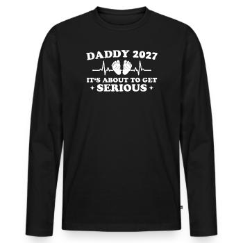 Daddy 2027 Funny Pregnancy Announcement - Männer Premium Bio Langarmshirt - Schwarz - Vorne - Nico (187cm)