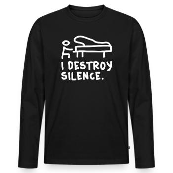 Klavier Klavierspieler Spruch Musiker - Männer Premium Bio Langarmshirt - Schwarz - Vorne - Nico (187cm)