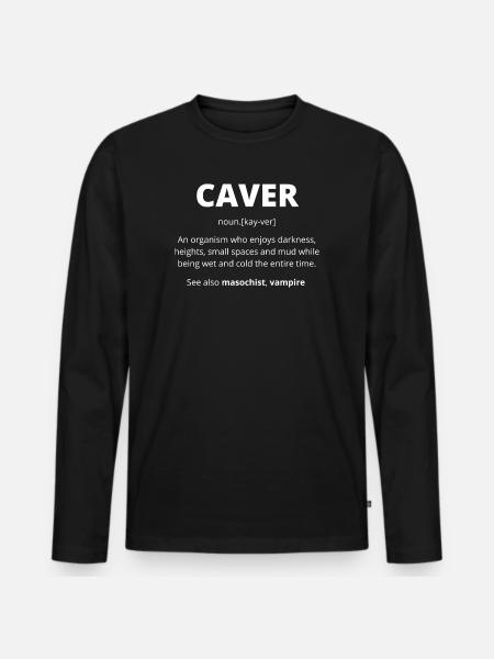 Höhlener-Definition – Lustiges Höhlenforschungsgeschenk - Männer Premium Bio Langarmshirt - Schwarz