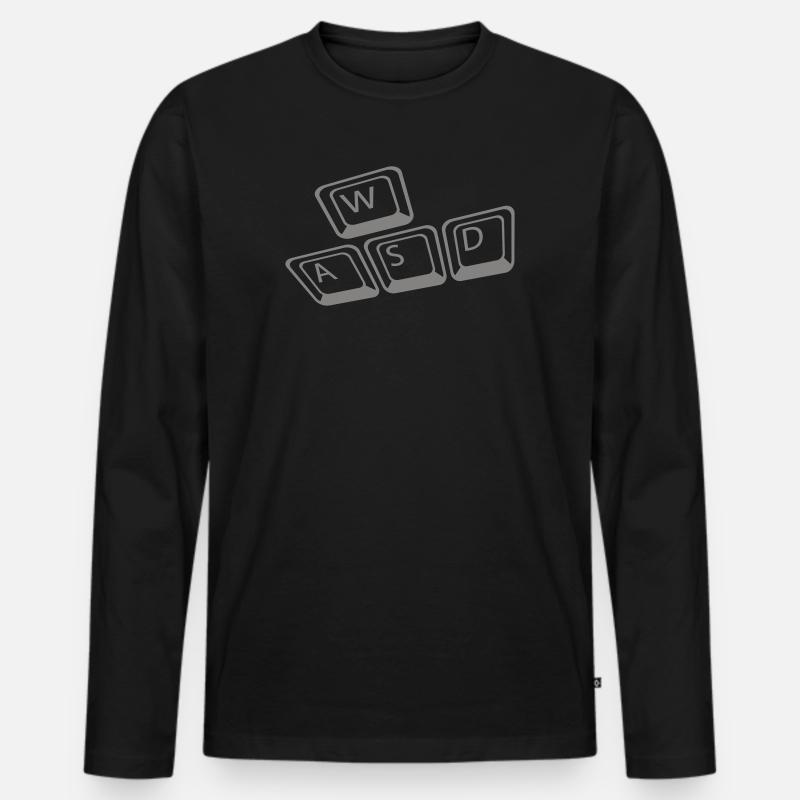 WASD - Männer Premium Bio Langarmshirt - Schwarz