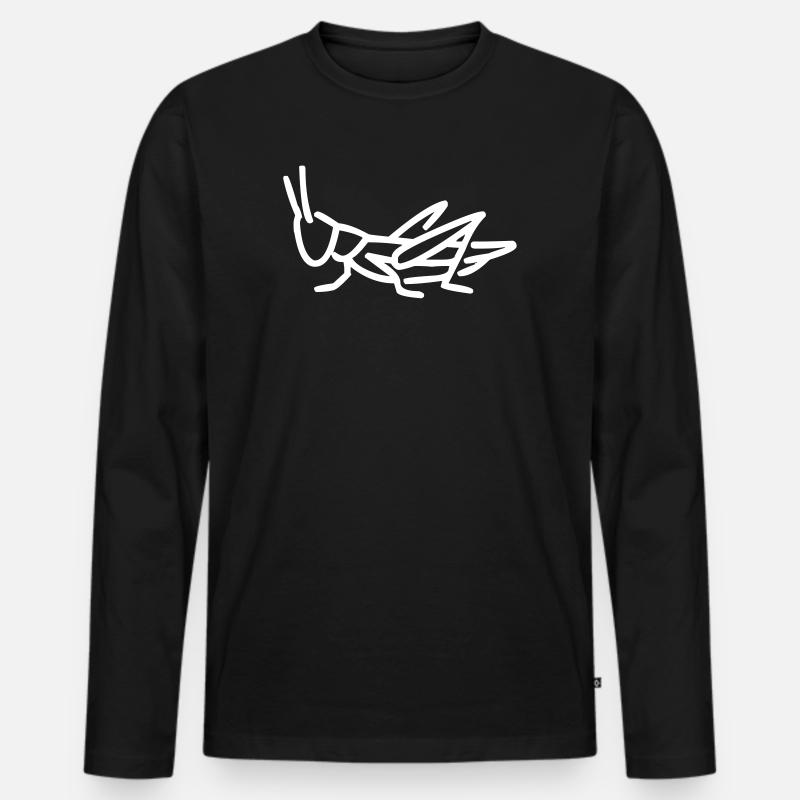 Ein Grasshüpfer - Männer Premium Bio Langarmshirt - Schwarz