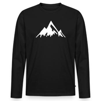 mountain - Men's Premium Organic Long Sleeve Shirt - black - Front - Nico (187cm)