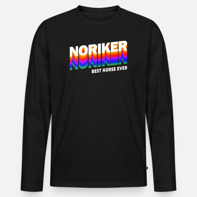 Noriker Pferde Design / Geschenkidee - Männer Premium Bio Langarmshirt - Schwarz