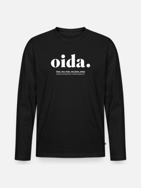 Oida Design Geschenkidee - Männer Premium Bio Langarmshirt - Schwarz