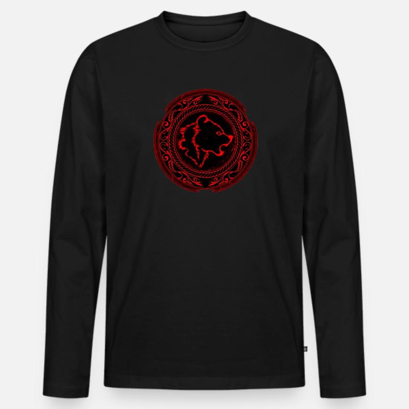 Wikinger Berserker Bär - Männer Premium Bio Langarmshirt - Schwarz