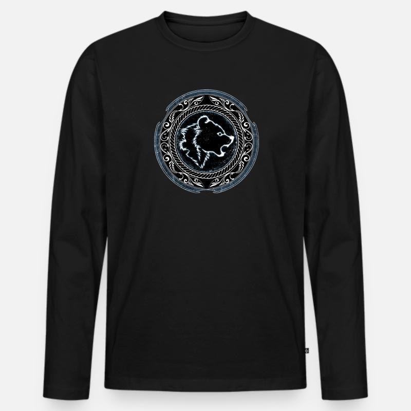 Wikinger Berserker Bär - Männer Premium Bio Langarmshirt - Schwarz