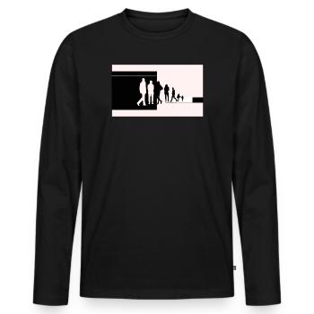 Silhouettes in transition - Men's Premium Organic Long Sleeve Shirt - black - Front - Nico (187cm)