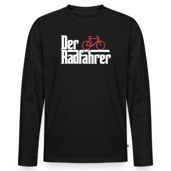 Der Radfahrer - Männer Premium Bio Langarmshirt - Schwarz - Vorne - Nico (187cm)