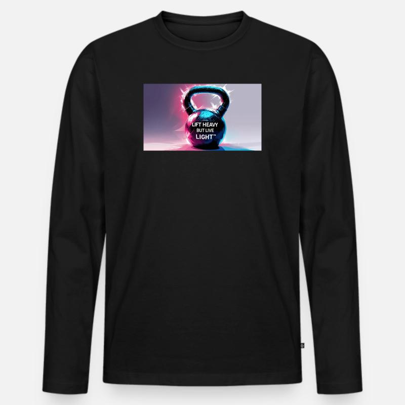 Kettelball mit Motivationsspruch - Männer Premium Bio Langarmshirt - Schwarz