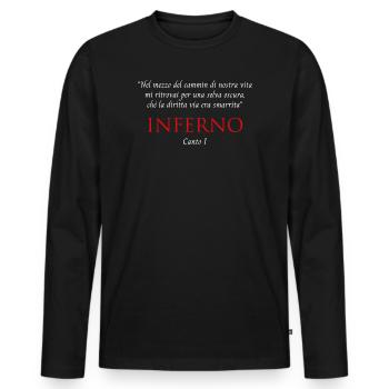 Inferno Canto I Divine Comedy Nel mezzo del cammin - T-shirt manches longues Premium bio Homme - noir - Devant - Nico (187cm)