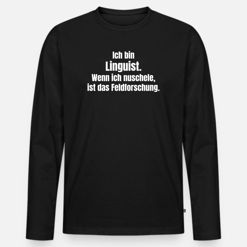 Ich bin Linguist Feldforschung - Männer Premium Bio Langarmshirt - Schwarz