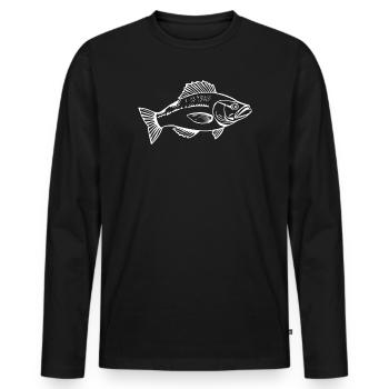 Fish Angler T-shirt Cadeau Angler - T-shirt manches longues Premium bio Homme - noir - Devant - Nico (187cm)