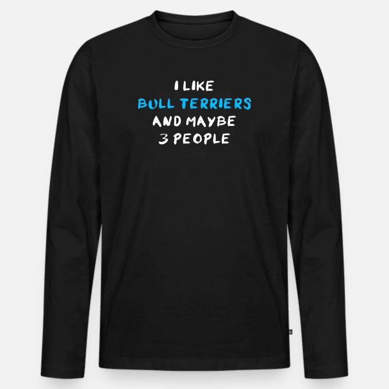 Bull Terrier Bullterrier - Männer Premium Bio Langarmshirt - Schwarz