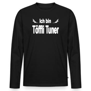 mobylette - T-shirt manches longues Premium bio Homme - noir - Devant - Nico (187cm)