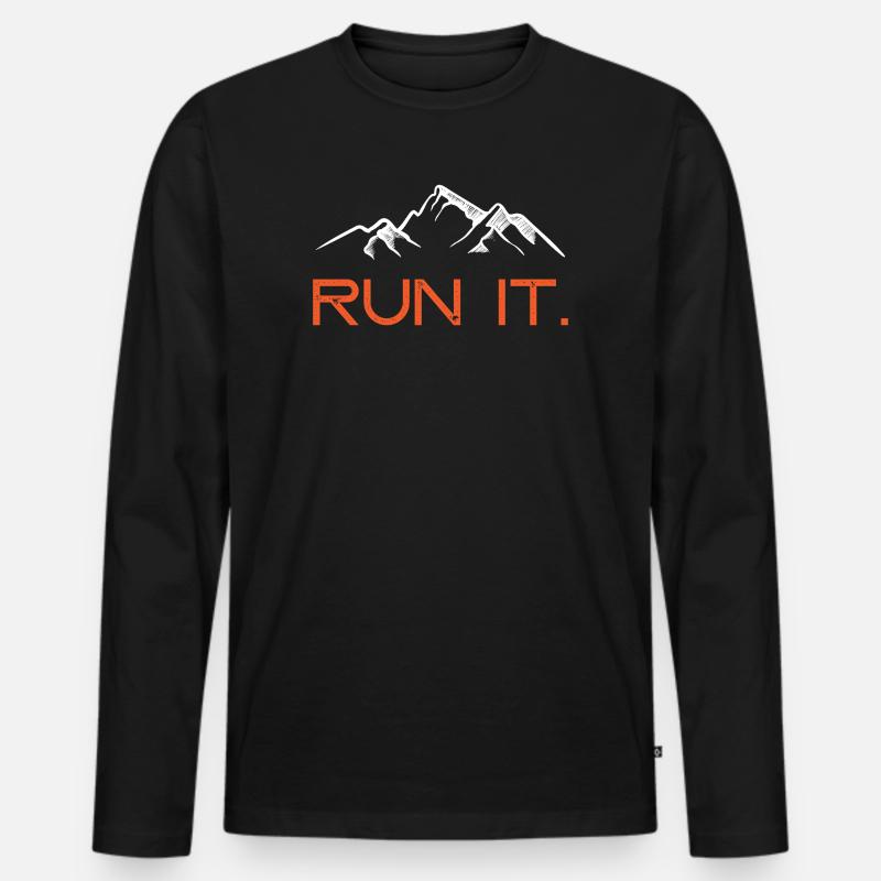 Ultra Running – Lauf es! - Männer Premium Bio Langarmshirt - Schwarz