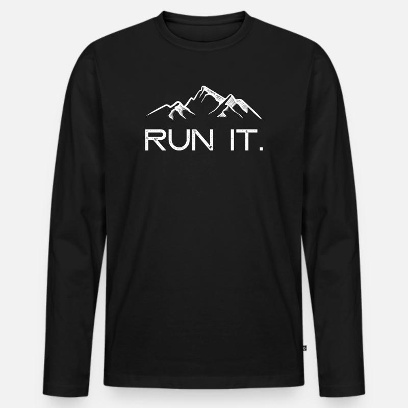 Ultra Running – Lauf es! - Männer Premium Bio Langarmshirt - Schwarz