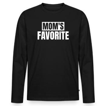 Lieblingskind Mamas Liebling Ich bin Mamas Lieblin - Männer Premium Bio Langarmshirt - Schwarz - Vorne - Nico (187cm)