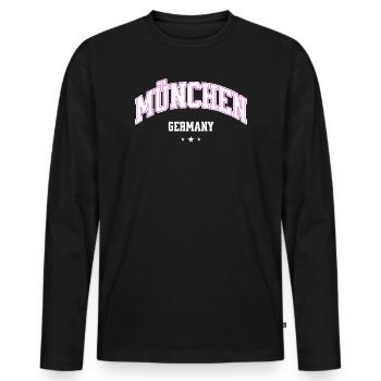 Flair de nœud néon de Munich - T-shirt manches longues Premium bio Homme - noir - Devant - Nico (187cm)