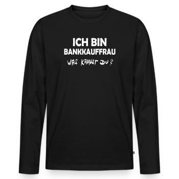 Profession : Employé de banque - T-shirt manches longues Premium bio Homme - noir - Devant - Nico (187cm)