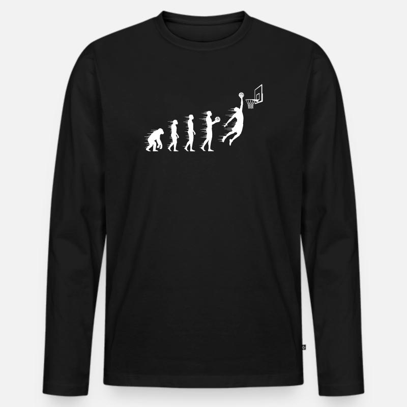 Evolution des Basketballsprungs - Männer Premium Bio Langarmshirt - Schwarz