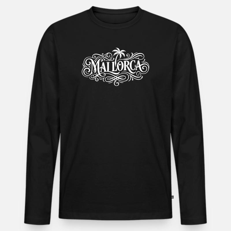 Mallorca Schriftzug - Männer Premium Bio Langarmshirt - Schwarz