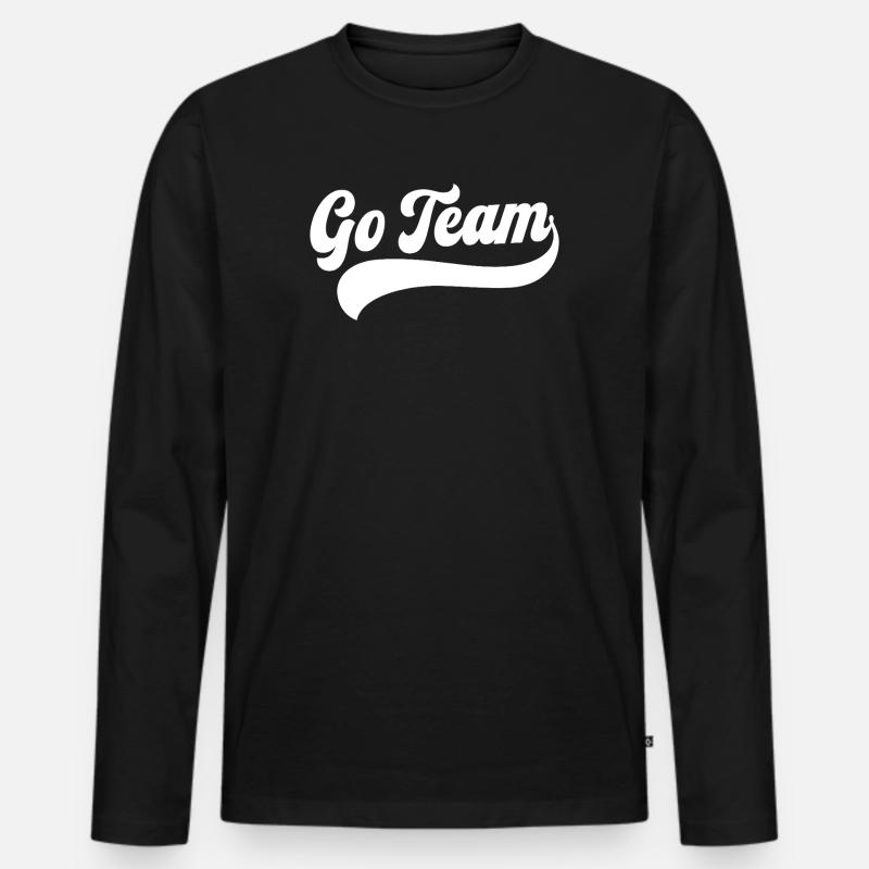 GO-Team - Männer Premium Bio Langarmshirt - Schwarz