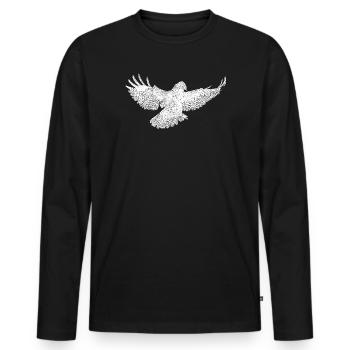 Greifvogel im Flug Silhouettenkunst - Männer Premium Bio Langarmshirt - Schwarz - Vorne - Nico (187cm)