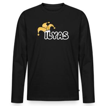 Fastnacht Ilyas - Männer Premium Bio Langarmshirt - Schwarz - Vorne - Nico (187cm)
