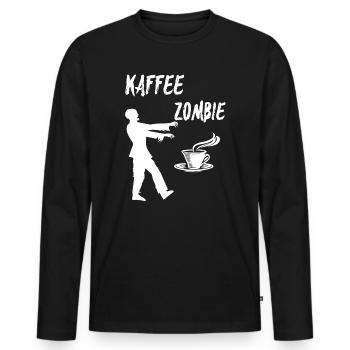 Coffee zombie - Men's Premium Organic Long Sleeve Shirt - black - Front - Nico (187cm)