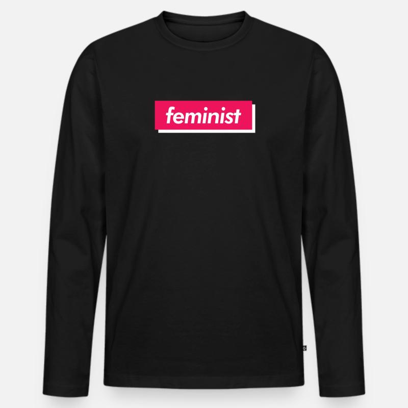 feminist - Männer Premium Bio Langarmshirt - Schwarz