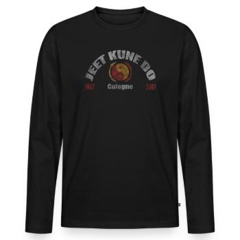 T-shirt Jeet Kune Do Vintage Cologne Logo - T-shirt manches longues Premium bio Homme - noir - Devant - Nico (187cm)