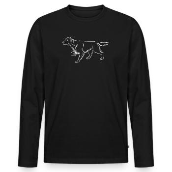 Setter ci-dessus - T-shirt manches longues Premium bio Homme - noir - Devant - Nico (187cm)