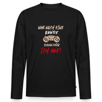 nur noch eine runde controller gamer zocker design - Männer Premium Bio Langarmshirt - Schwarz - Vorne - Nico (187cm)
