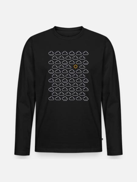 Wolken Regen Sonne 2 - Männer Premium Bio Langarmshirt - Schwarz