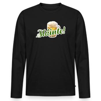 Skål – sláinte øl humor - Men's Premium Organic Long Sleeve Shirt - black - Front - Nico (187cm)