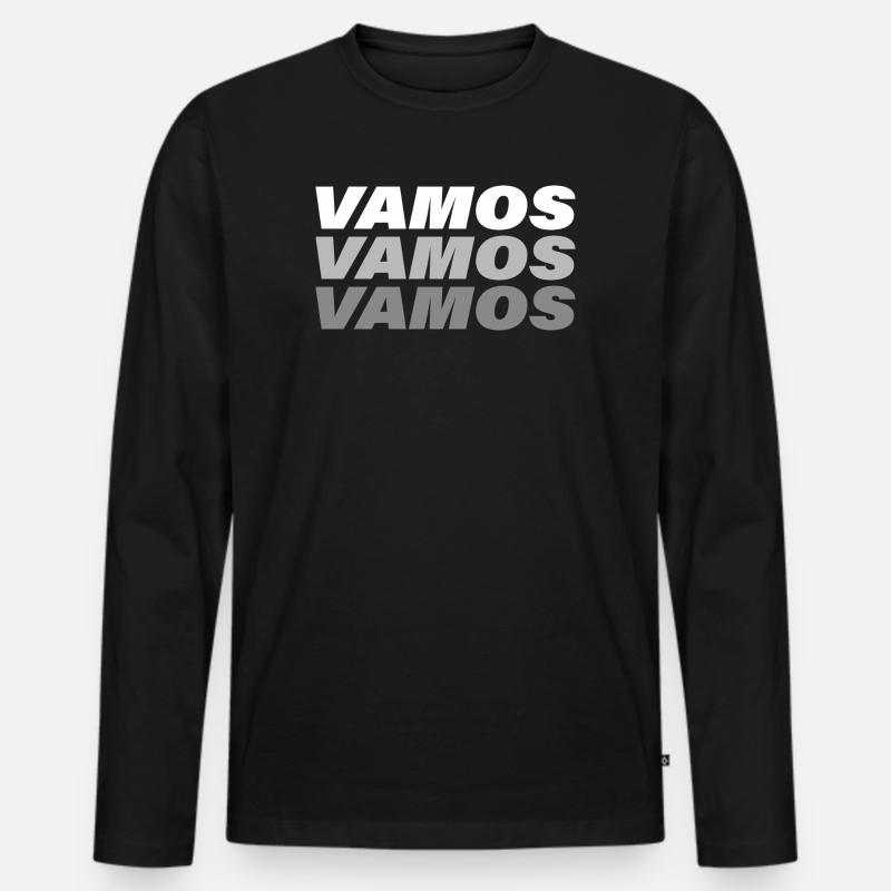 VAMOS - Männer Premium Bio Langarmshirt - Schwarz