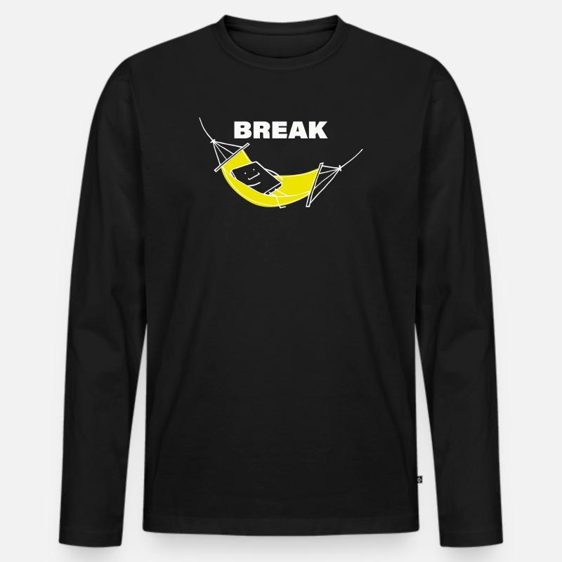 BREAK - Männer Premium Bio Langarmshirt - Schwarz