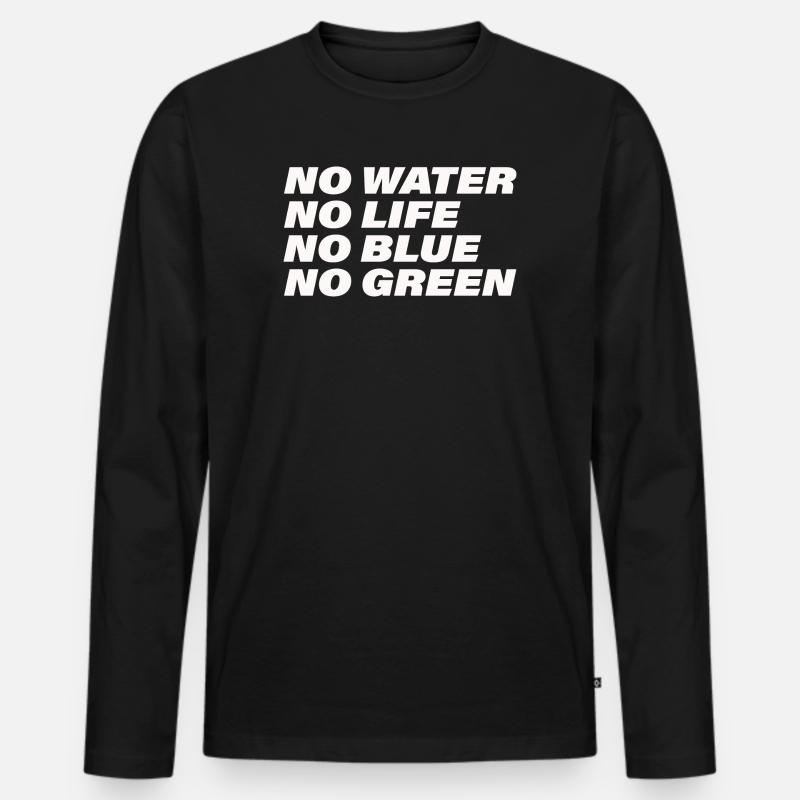 WATER - Männer Premium Bio Langarmshirt - Schwarz
