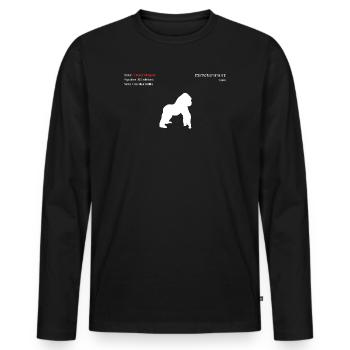 Gorilla - Männer Premium Bio Langarmshirt - Schwarz - Vorne - Nico (187cm)