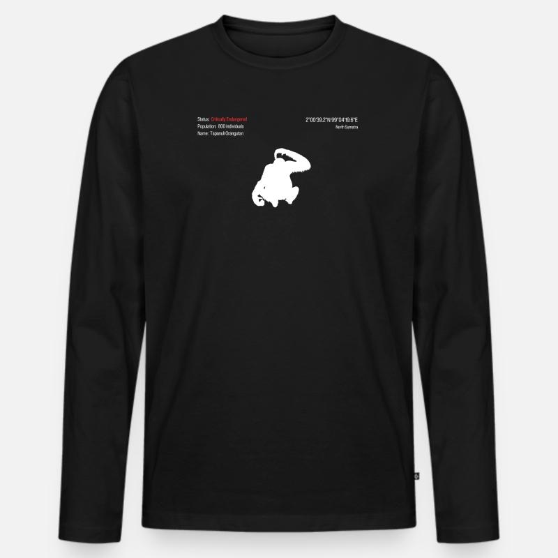 Orang-Utan - Männer Premium Bio Langarmshirt - Schwarz